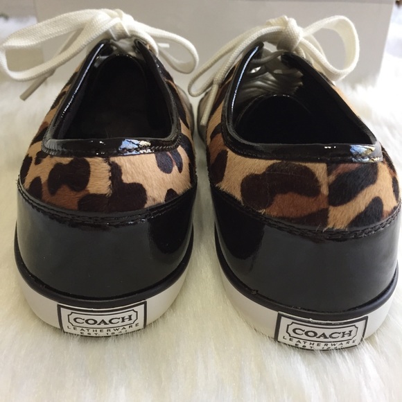 🆕 COACH Signature Print Cheetah Trim Sneakers - Picture 3 of 9
